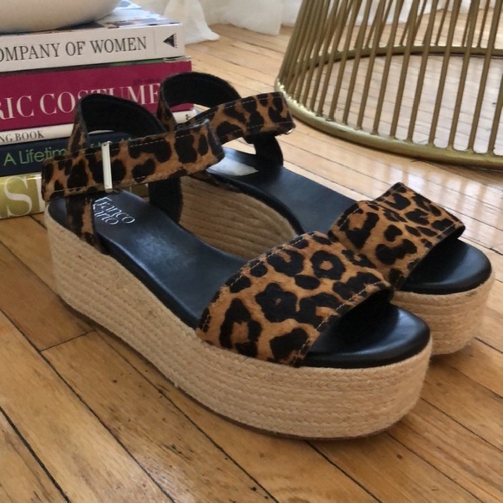 Franco Sarto Cheetah Platform Sandal Size 6